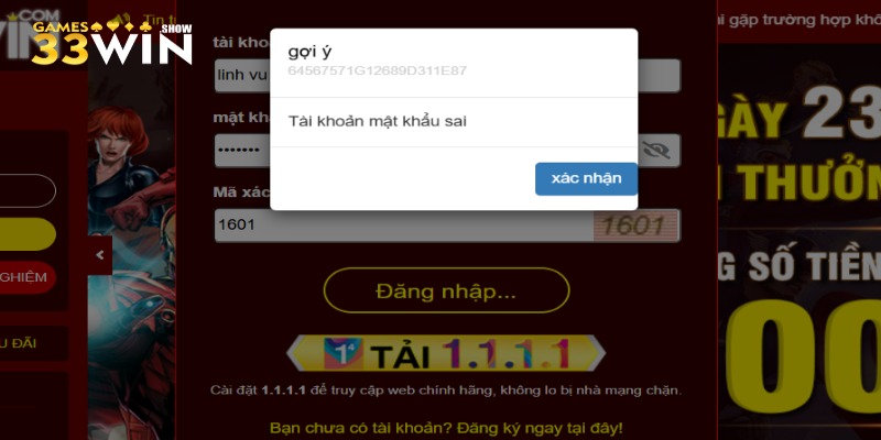Đăng nhập 33Win